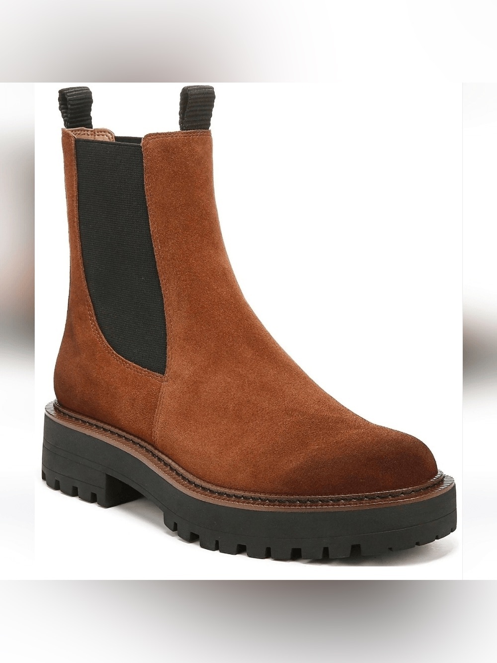 Sam Edelman Laguna Waterproof Lug Sole Chelsea Boot suede brown size 7.5